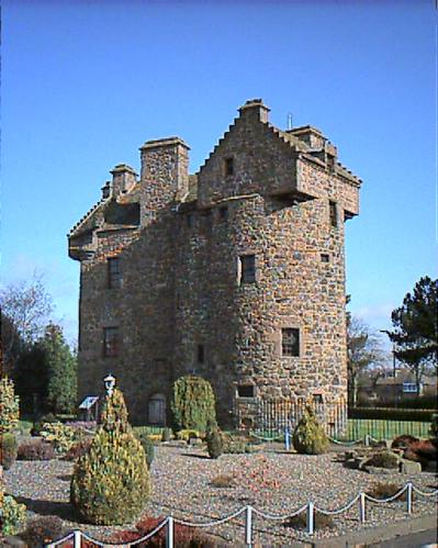 Claypotts Castle from the south-west